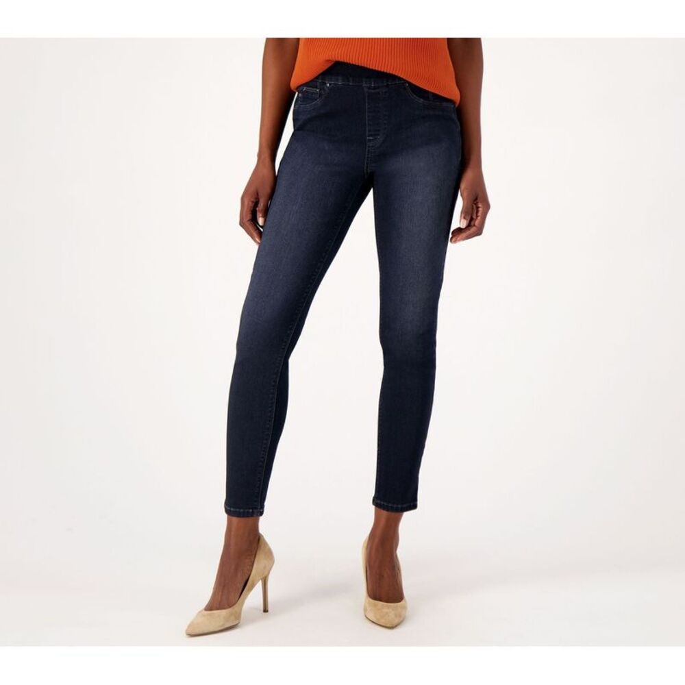 Laurie Felt Women's Plus Sz Pants 3X Silky Denim Cambre Ankle Skinny Blue